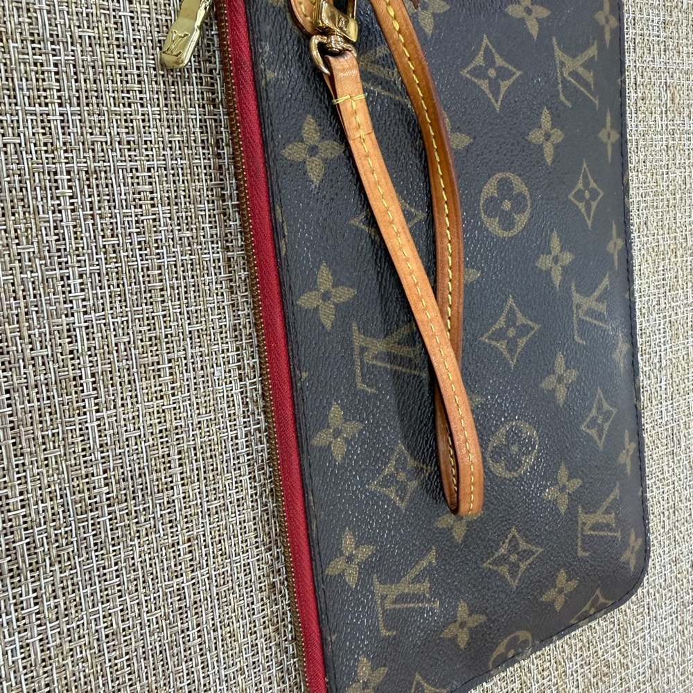 Louis Vuitton Monogram never full Brown and Red pochette - Picture 13 of 14
